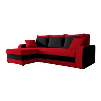 Sofá Rinconero Comfivo 135, Rojo, Función De Descanso, Caja De Ropa De Cama, 238x147x80cm