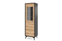 vitrina efecto madera crema y negro