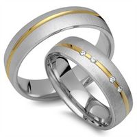 alianzas 14 quilates oro amarillo-blanco 4 diamantes