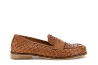 mocasines de piel tejida tan 36