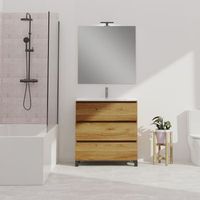 conjunto de bano wink  80 cm teka  tres cajones  lavabo empotrado  mueble montado  no incluye espejo  alday