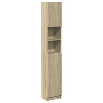 Armario Baño Madera De Ingeniería Color Roble 32x25,5x190 Cm Vidaxl