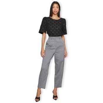 Vila Pantalones Naba Trousers 7/8 - Dark Grey para mujer