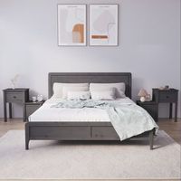 set de 2 mesitas de noche - mueble de dormitorio - madera de pino - gris 795x38x655cm