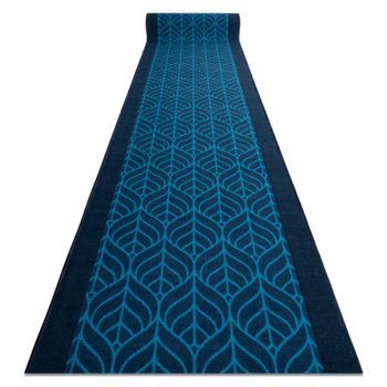Alfombra De Pasillo Con Refuerzo De Goma Pióra Plumas Azul Oscuro 90c 90x1100 Cm