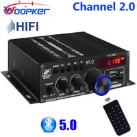 woopker amplificador de sonido canal 20 hifi bluetooth amplificador audio digital para el hogar 12v3a ak380 ak370 ak280 ak270 ak170 para coche bajo trebl