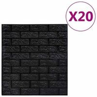 papel pintado autoadhesivo ladrillos 3d 20 unidades negro vidaxl