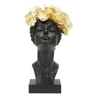 estatuilla con cabeza de mujer de resina negra 21x20x365 cm