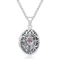 cadena de plata con medallon de amatista