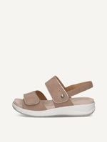 caprice heeled sandal brown made of leather and textile without heel size 37