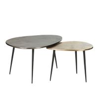 mesitas auxiliares de aluminio negro y dorado envejecido x2