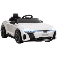 homcom coche electrico infantil de marca audi rs e-tron gt con mando a distancia bateria para bebe y nino 3 anos 103x58x41 cm blanco   aosom espana
