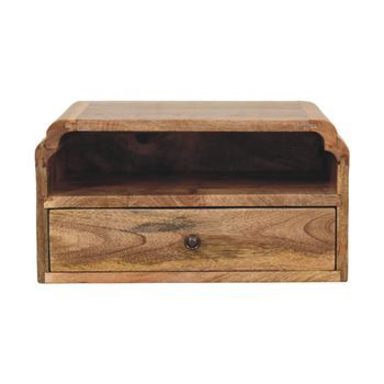 Mueble De Noche De Madera Maciza Avora, Montado En La Pared.