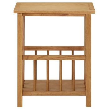 Mesa Revistero Madera Maciza De Roble 45x35x55 Cm