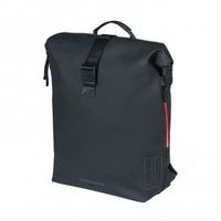 basil alforja soho 17l con luz led nordlichtreflectante  cierre correa negro