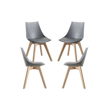 Pack 4 Sillas Blok De Polipropileno 78*48*55 Cm - Gris Oscuro