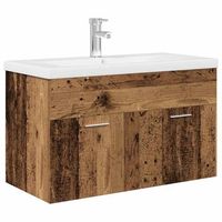 mueble para lavabo con lavabo incorporado madera vieja