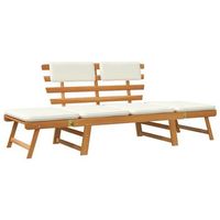 banco de jardin  banco de exterior  silla de jardin con cojines 2 en 1 190 cm madera maciza acacia