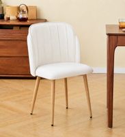 set 2 sillas escandinavas con patas de acero beige