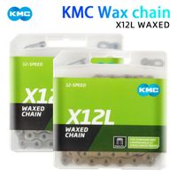 cadena de bicicleta kmc de 12 velocidades x12l ligera para bicicleta de montana y carretera 126 eslabones encerados compatible con shimano m8100 r7100 r8100