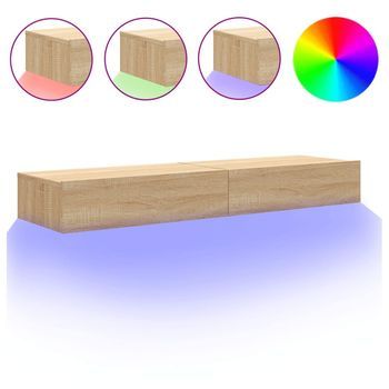 Muebles De Tv Con Luces Led 2 Uds Roble Sonoma 60x35x15,5 Cm Vidaxl