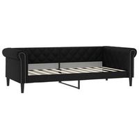 sofa cama sin colchon cuero sintetico negro 90x190 cm vidaxl
