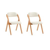 lote de 2 sillas plegables de madera con asiento y respaldo tapizado sillon para cocina oficina blanco 47 x 60 x 77 cm fst92-wx2 sobuy es