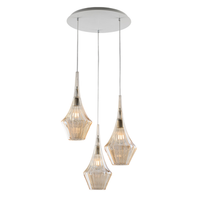 lampara colgante zeus de hierro con cristal pyrex ambar 3 luces 149 o50 bl270-s3-am