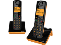 telefono - alcatel s280 duo inalambrico bloqueo de llamadas agenda para 50 contactos manos libres negro y naranja