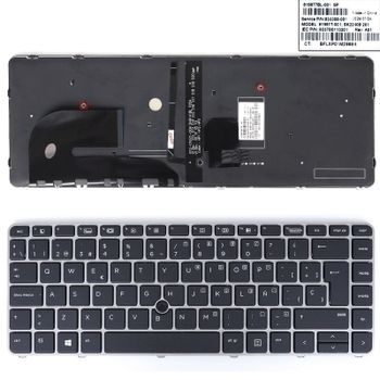 Teclado Retroiluminado Para Portátil Hp 840 G3 745 G3 848 G3 840 G4 745 G4 Zbook 12-0155c-dz01-k19 Plata