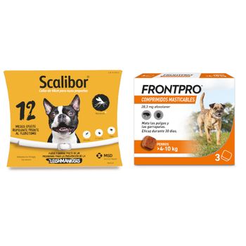 Pack antiparasitarios: collar Scalibor + comprimidos Frontpro para perros - Collar 48 cm + comprimidos 4-10 kg