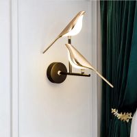 luces led de pared de pajaro dorado nordico lamparas de pared creativas para salon bar dormitorio lampara de mesita de noche decoracion de sala de estar novedad decoracion hogar apliques de luz para