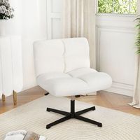 silla tocador silla escritorio giratorio de oficina con ajuste de altura y respaldo con piel de imitacion de cordero carga 150 kg beige cfw95097