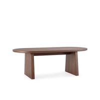 mesa para comedor ovalada fija md-larisa acabado nogal con diseno moderno y resistente