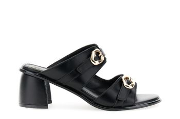 sandalias monk efecto piel con doble hebilla black