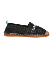 superdry para mujer wf110303a alpargatas de rafia con incrustaciones negro 40 plano ninguno casual
