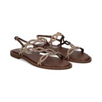 bibi lou sandalias planas mujer - marron talla 38