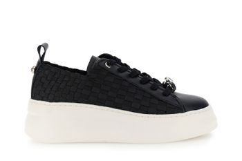 zapatillas deportivas en piel revestida y grosgrain tejido black 37