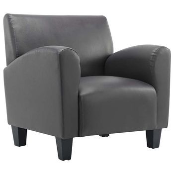 Sillón De Cuero Sintético Gris Vidaxl