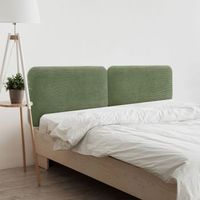 dhome cabecero tapizado en pana liso redondeado para pared acusticos cabeceros absorbentes cabezal cama dormitorio verde selva 220cm dual