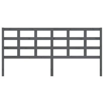 Cabecero Cama Mueble De Dormitorio De Cama Madera Maciza De Pino 205,5 X 4 X 100 Cm Gris M02_0005630