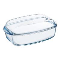 cazuela con tapa vidrio borosilicato 38x22x11 cm