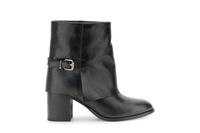 botines de piel con vuelta y tachuelas decorativas black 36