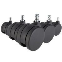 5 x ruedas para moquetas rolo no-noise 11 mm  75 mm lote de 5 hjh office