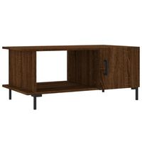 mesa de centro 50x90x40 cm madera trabajada y hierro - marron