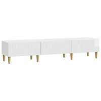mueble de tv 147 x 345 x 30 cm blanco brillante vidaxl