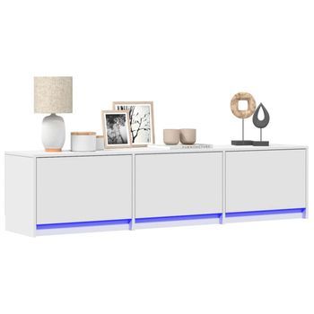 Mueble De Tv | Mueble De Salón | Gabinete De Tv Con Led 165 X 34 X 40 Cm Madera De Ingeniería