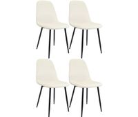 set de 4 sillas de comedor maryam terciopelo crema 54x45x88 cm
