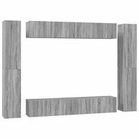 set de muebles para tv 10 pzas madera contrachapada gris sonoma vidaxl