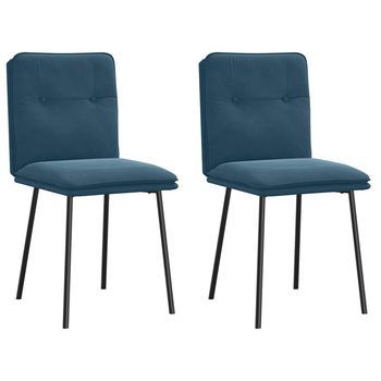 Sillas De Comedor 2 Unidades Terciopelo Azul Vidaxl